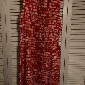 Red and White Patterned Women's Dress